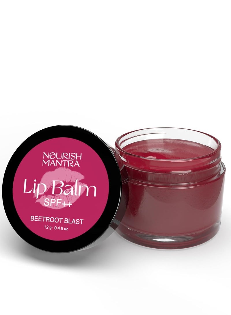 Nourish Mantra Beetroot Blast Lip Balm with SPF Formulated with Beetroot Extracts Olive Oil Shea Butter Vitamin E and Avocado Oil 12 gms - Image 1