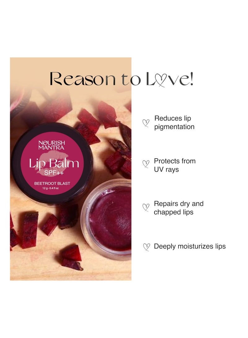Nourish Mantra Beetroot Blast Lip Balm with SPF Formulated with Beetroot Extracts Olive Oil Shea Butter Vitamin E and Avocado Oil 12 gms - Image 4