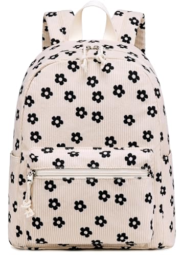 Bluboon Girls Mini Backpack Womens Small Backpack Purse Teens Cute Casual School Bookbag(Beige floral) - Image 1