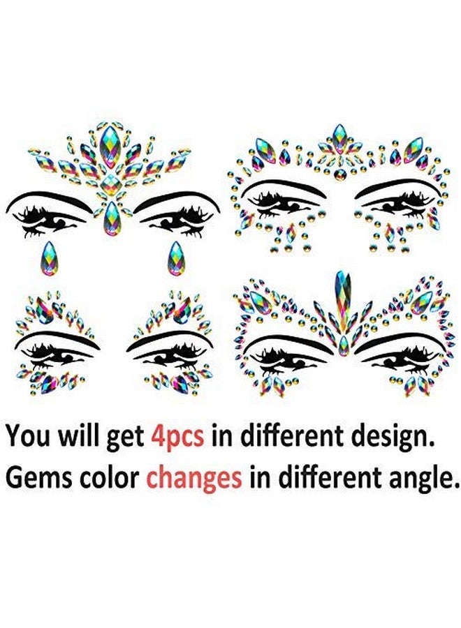 cuteDIY Festival Clothing Rave Accessories Face Jewels Gems Stickers Carnival Mermaid Costume Glitter - Image 4