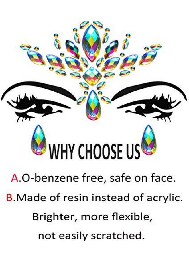 cuteDIY Festival Clothing Rave Accessories Face Jewels Gems Stickers Carnival Mermaid Costume Glitter - Image 5