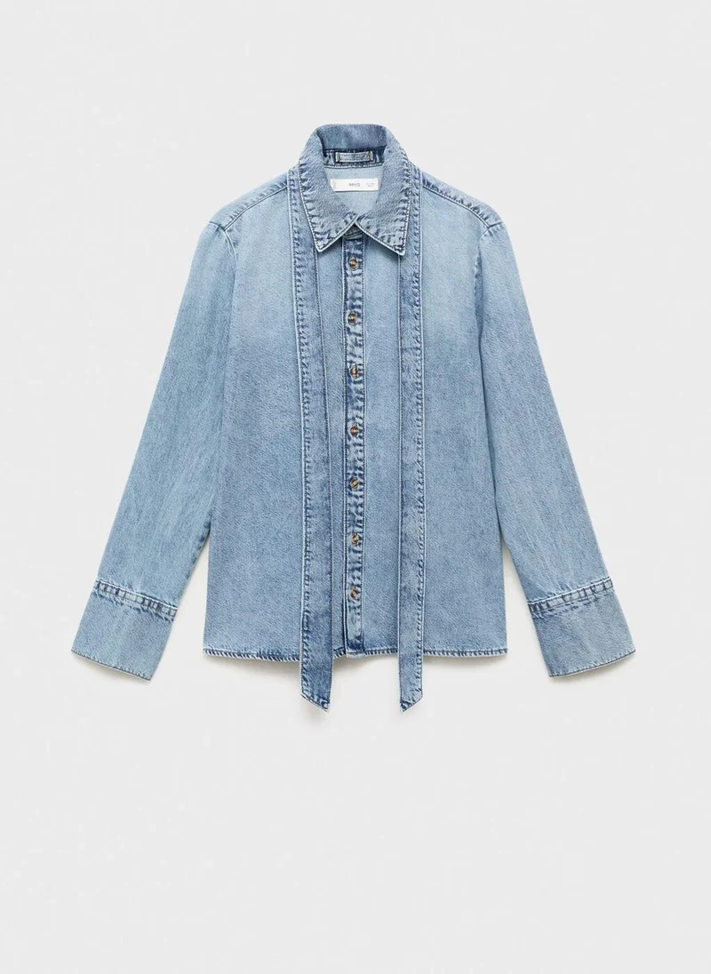 Mango  Denim shirt with bow for Women | Best Price UAE