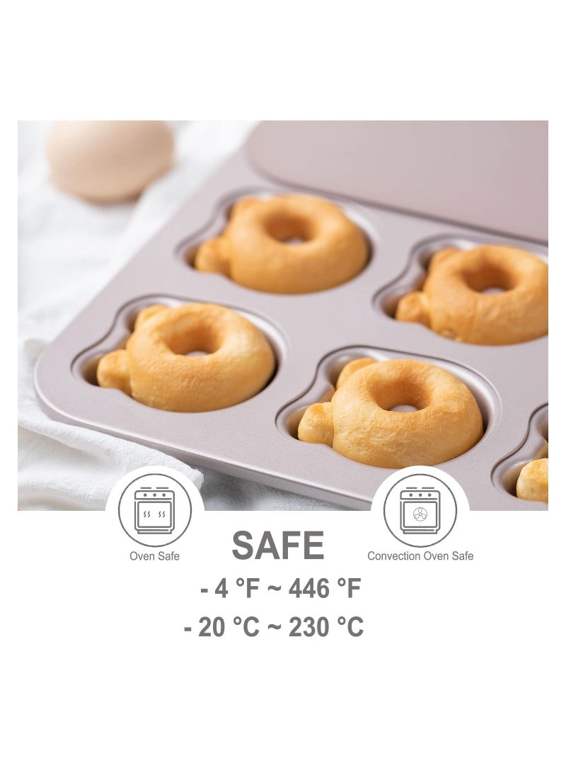 chefmade Donut Mold Cake Pan 12 Cavity Non Stick Bear shaped Doughnut Bakeware - Image 5