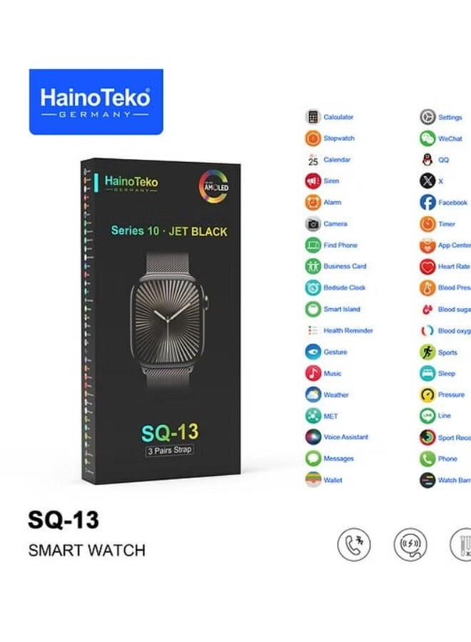 Haino Teko Haino Teko SQ13 Smart Watch With 3 Pairs Strap Black - Image 4