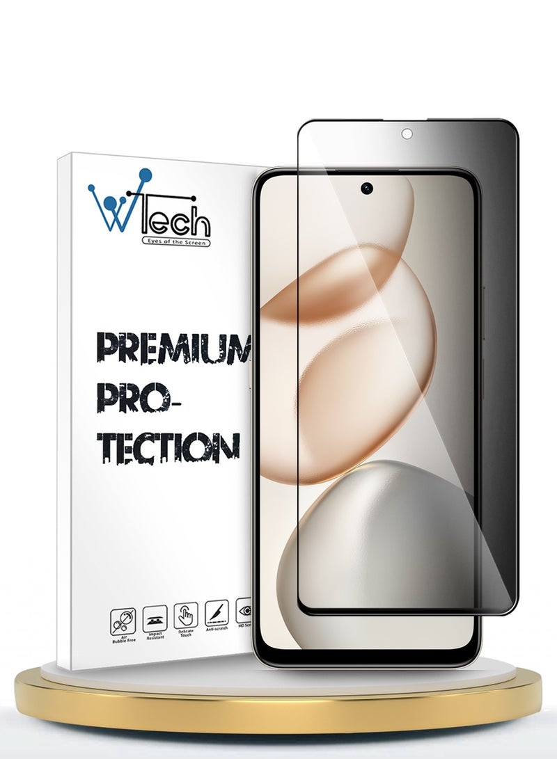 Wtech Honor 400 Smart 5G 2025 Premium E2E Series Privacy Full Glue Full Cover Tempered Glass Screen Protector (MSGECP) - Clear/Black - Image 1