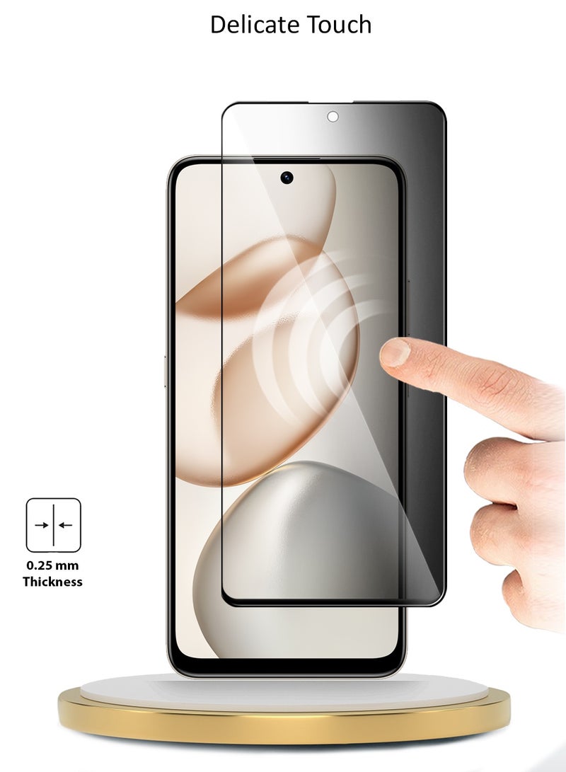 Wtech Honor 400 Smart 5G 2025 Premium E2E Series Privacy Full Glue Full Cover Tempered Glass Screen Protector (MSGECP) - Clear/Black - Image 4