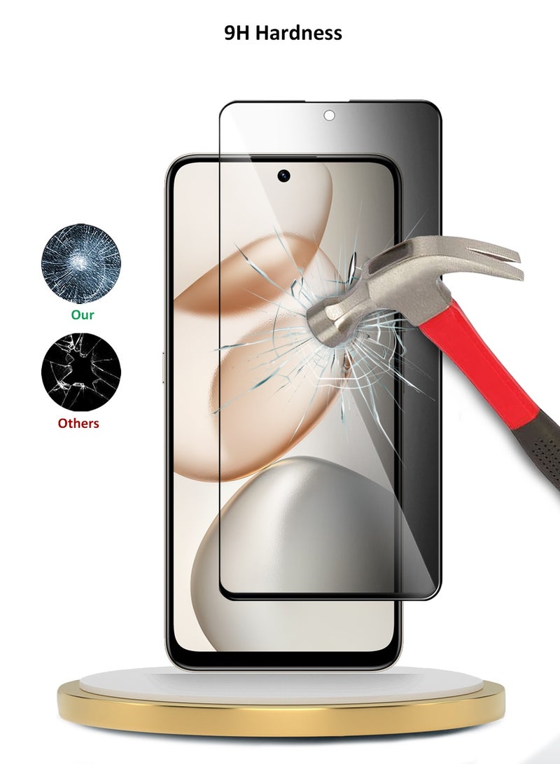 Wtech Honor 400 Smart 5G 2025 Premium E2E Series Privacy Full Glue Full Cover Tempered Glass Screen Protector (MSGECP) - Clear/Black - Image 3