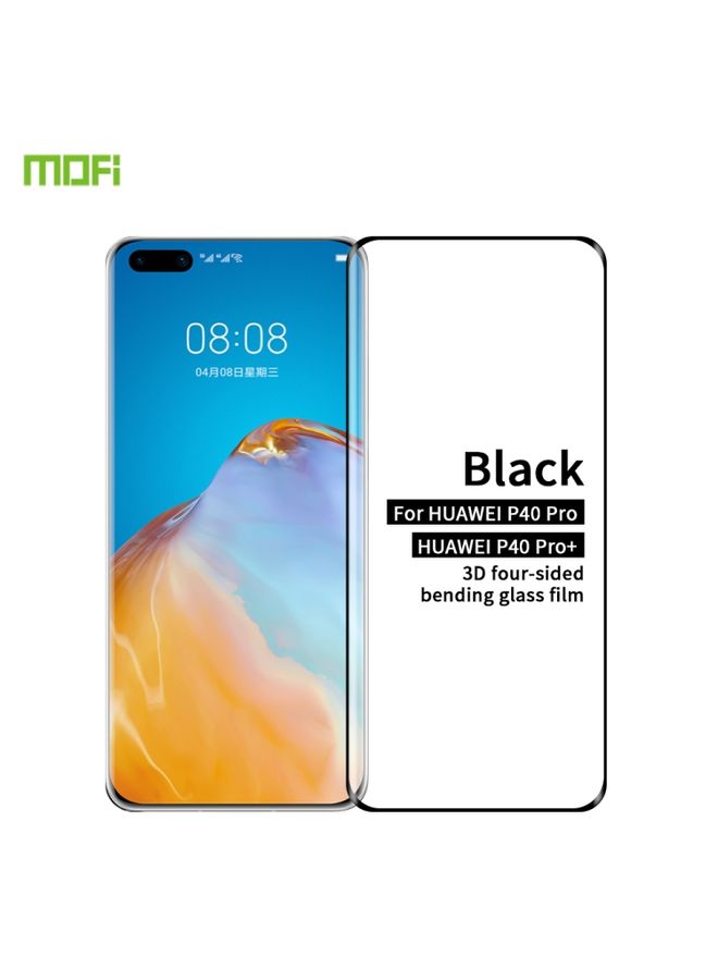 واقي شاشة لهاتف Huawei P40 Pro / P40 Pro+ MOFI 9H 3D مقاوم للانفجار الحراري مغطى بالكامل بطبقة من الزجاج المقوى (أسود)
