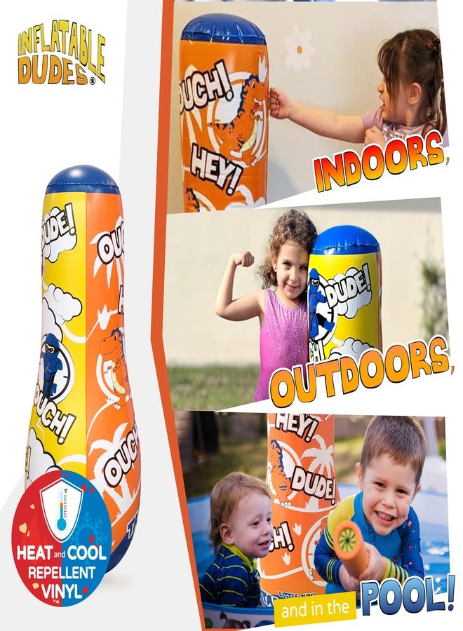INFLATABLE DUDES Target Bag - Double-Sided - Ninja Dinosaur 40 Inches - Kids Punching Bag | Already Filled with Sand| Bop Bag | Inflatable Bopper | Punching Bag for Kids- (Little Dudes Rex and Nobi) - Image 2
