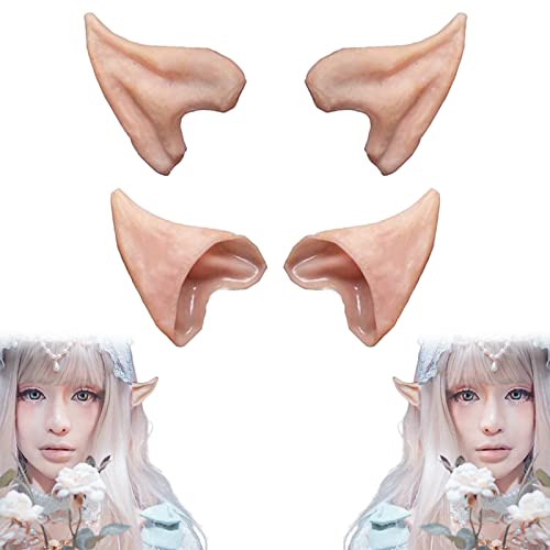 HOMEYA Elf Ears Halloween Cosplay Costumes Pointed Prosthetic Ear Tips Christmas Cosplay Gift for Women Kids Teens Men 2 Pairs - Image 1