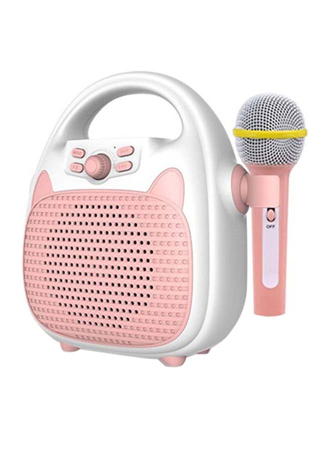 Rechargeable Portable Karaoke Speaker With Microphone I7795P-A Pink/White - Image 2