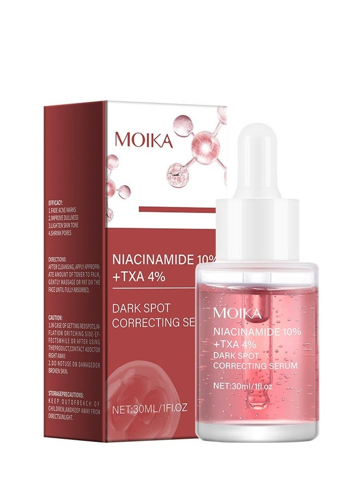 MOIKA Dark Spot Correcting Serum, 10% Niacinamide+ 4% Tranexamic Acid Face Serum, Post-Acne Marks, Hyperpigmentation, Even Skin Tone, 30ml - Image 1