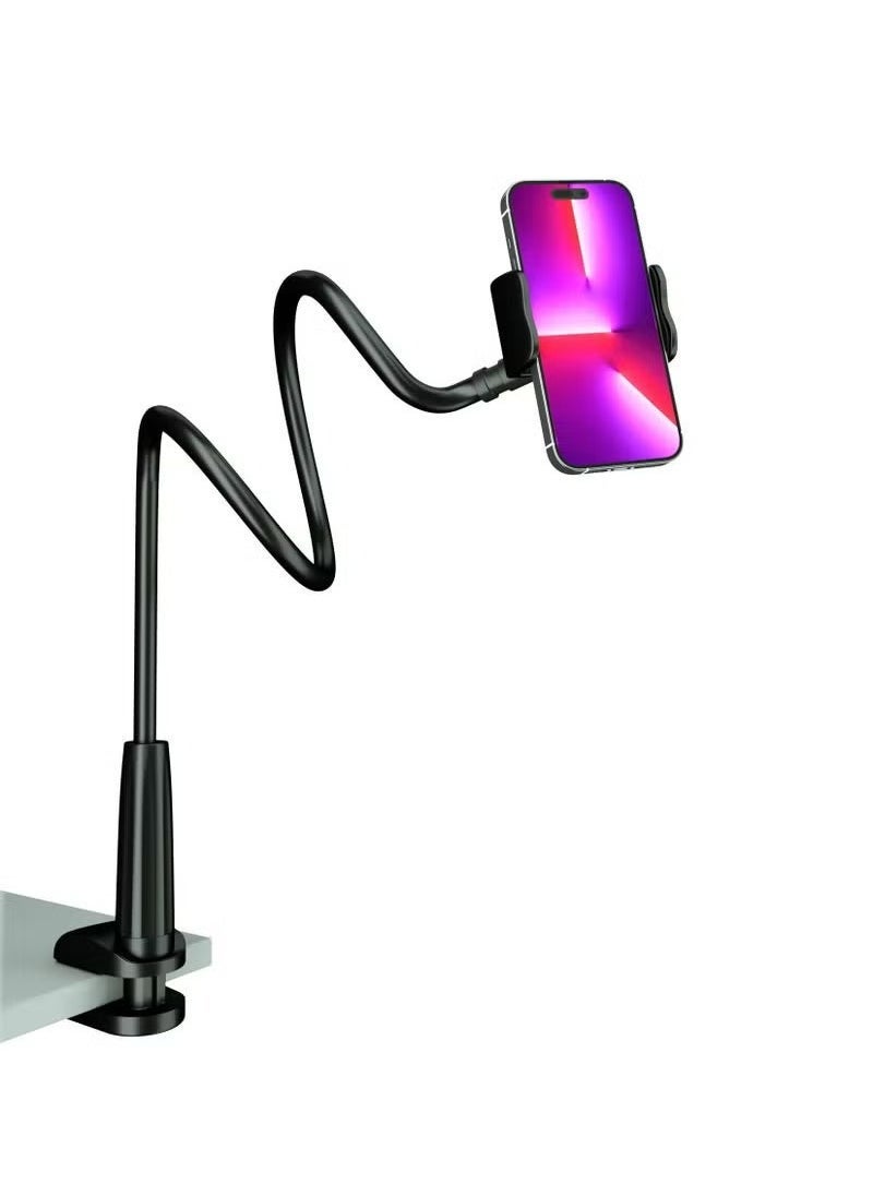 Gravity Cell Phone Clip Bed Stand Holder – Flexible Long Arm Gooseneck Mount with Grip Clamp, 360° Adjustable Rotation, Desk and Bedside Stand, Compatible with iPhone 14 Pro Max, XR, X, 8, 7, 6 & 3.5-7" Devices – Sturdy, Hands-Free Viewing - Image 1