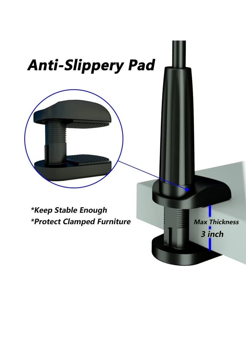 Gravity Cell Phone Clip Bed Stand Holder – Flexible Long Arm Gooseneck Mount with Grip Clamp, 360° Adjustable Rotation, Desk and Bedside Stand, Compatible with iPhone 14 Pro Max, XR, X, 8, 7, 6 & 3.5-7" Devices – Sturdy, Hands-Free Viewing - Image 5