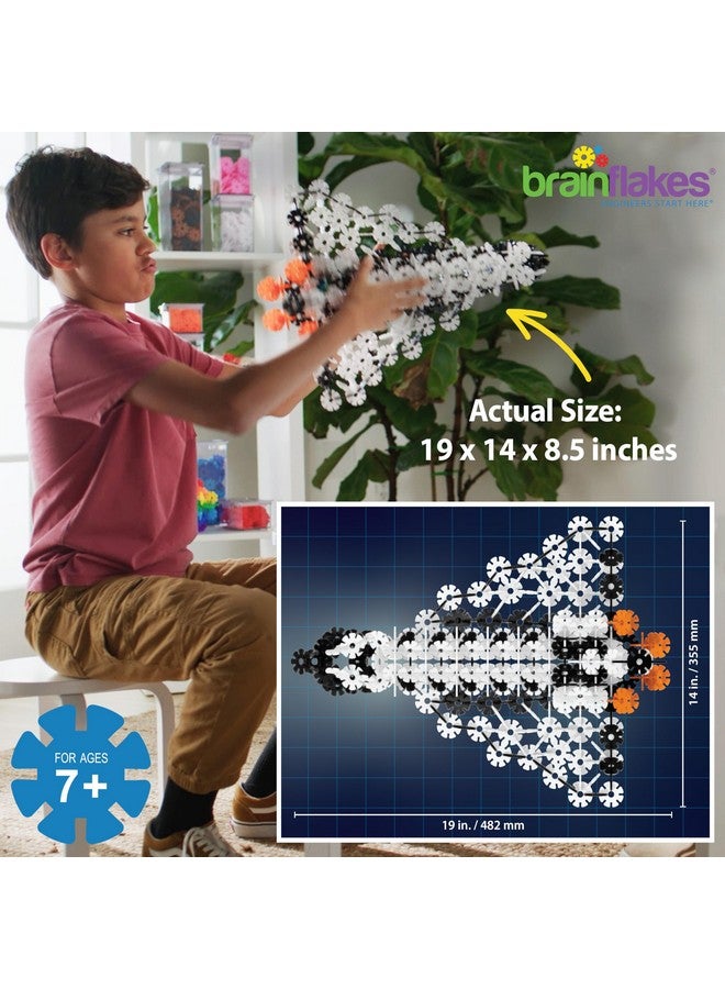 Brain Flakes Space Shuttle Building Set with Detailed Step by Step Instructions Booklet - 381 Pieces - Wheels and Axles Included - Construct a 19 Inch Large Space Ship - Ages 7+ Years Old - Image 3