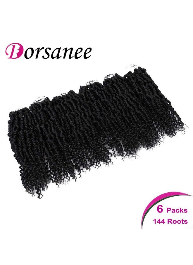 Dorsanee - شعر كروشيه بومب تويست 6 عبوات 10 بوصة تويست الربيع كروشيه ضفائر مسبقة التواء شعر باسيون مسبق التدوير كروشيه شعر صناعي لتطويل الشعر ضفائر متموجة لشعر النساء (1B) - Image 1