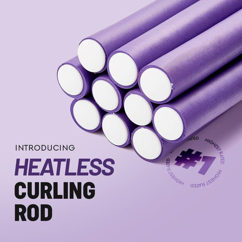 Gleva Heatless Flexible Foam Curling Rods, No Heat Curlers for Long or Short Hair For Overnight Sleep & Home Styling,Soft Twist Hair Rollers For Women & Girls (Pack of 10) - Image 3