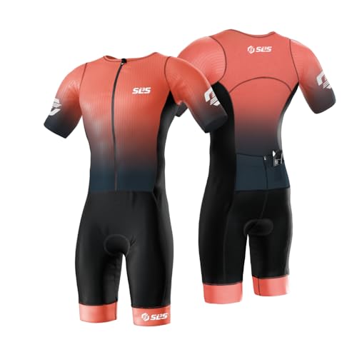 SLS3 Triathlon Suits Mens Elite Aero Tri Suit Men Trisuit Triathlon Full Zip Aero Sleeves Internal and Rear Pockets Horizon XLarge - Image 1