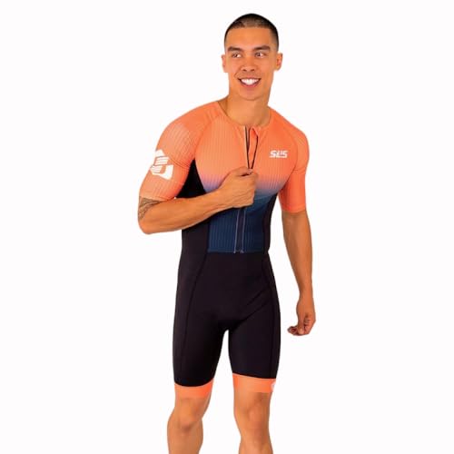 SLS3 Triathlon Suits Mens Elite Aero Tri Suit Men Trisuit Triathlon Full Zip Aero Sleeves Internal and Rear Pockets Horizon XLarge - Image 3