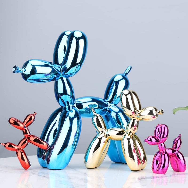 XIAOMAGG Balloon Dog Sculpture Modern Home Decor Collectible Figurines Funky Statues for Bedroom Trendy Animal Decor for Coffee Table Living Room Decor Art Resin Decor Office Standing Desk Decor - Image 4
