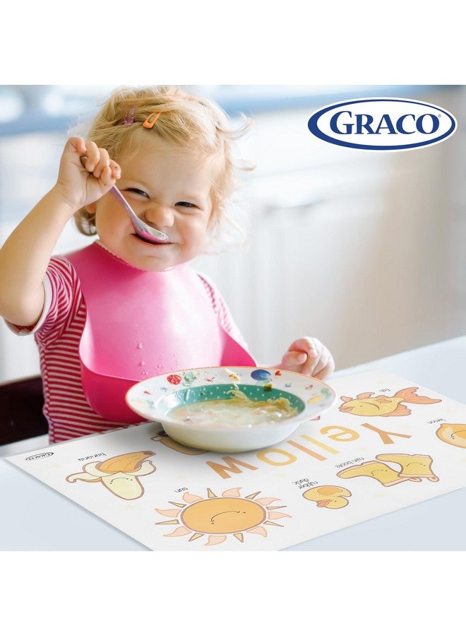 Graco Baby Disposable Stick-On Placemats, 4 Subtle Designs (10 Each), 12"x18" Sticky Placemats with Adhesive Strips for Baby Led Weaning, Home & Restaurant Use, Eco-Friendly - Image 5