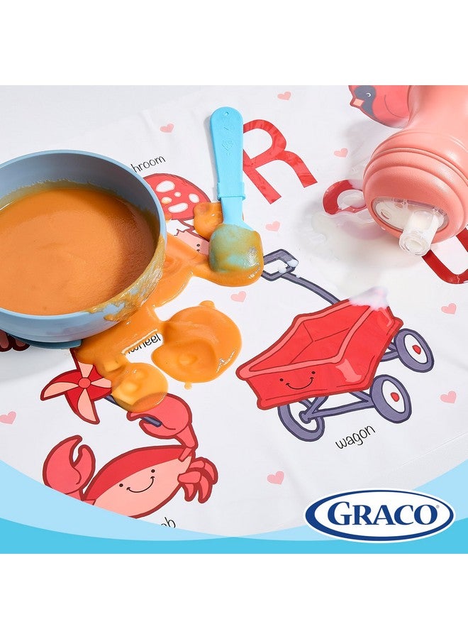 Graco Baby Disposable Stick-On Placemats, 4 Subtle Designs (10 Each), 12"x18" Sticky Placemats with Adhesive Strips for Baby Led Weaning, Home & Restaurant Use, Eco-Friendly - Image 4
