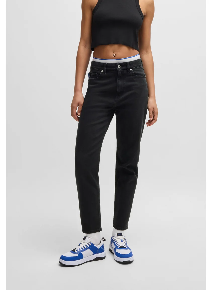 HUGO Mom jeans in black stretch denim