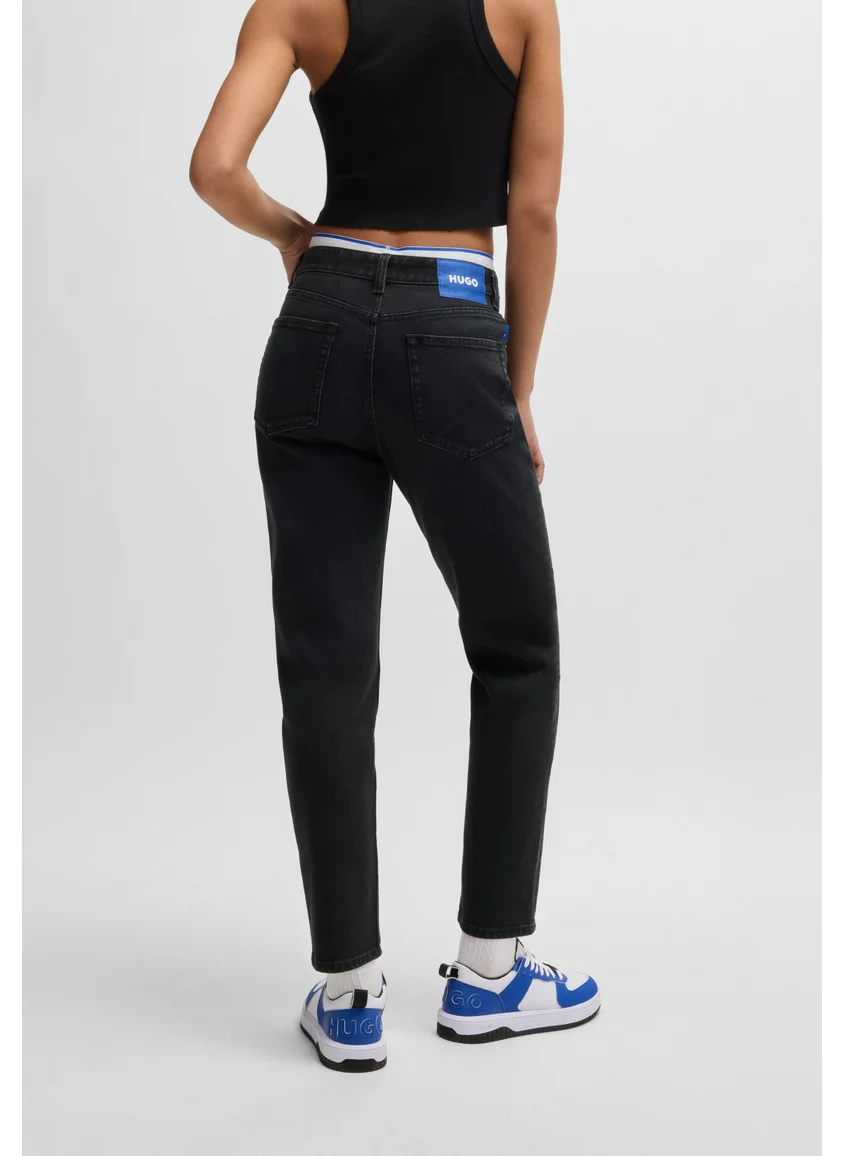 HUGO Mom jeans in black stretch denim