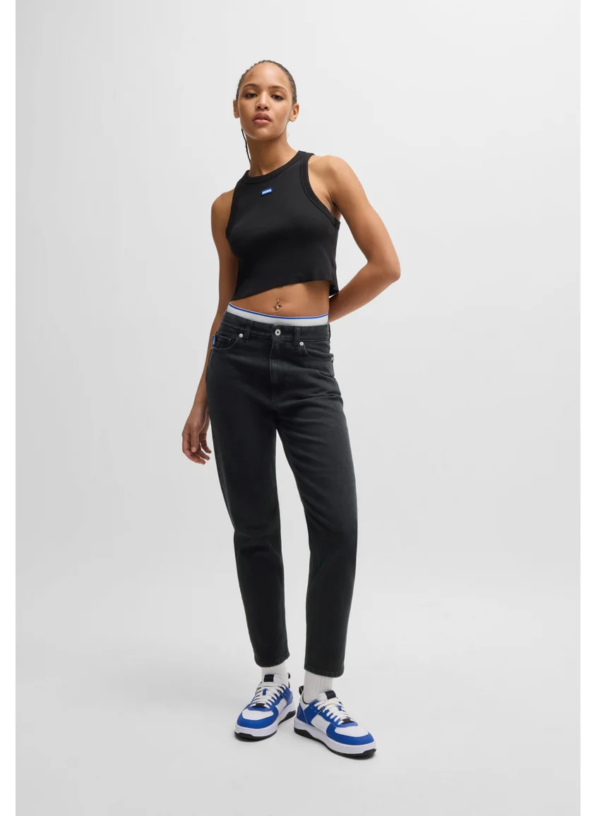 HUGO Mom jeans in black stretch denim