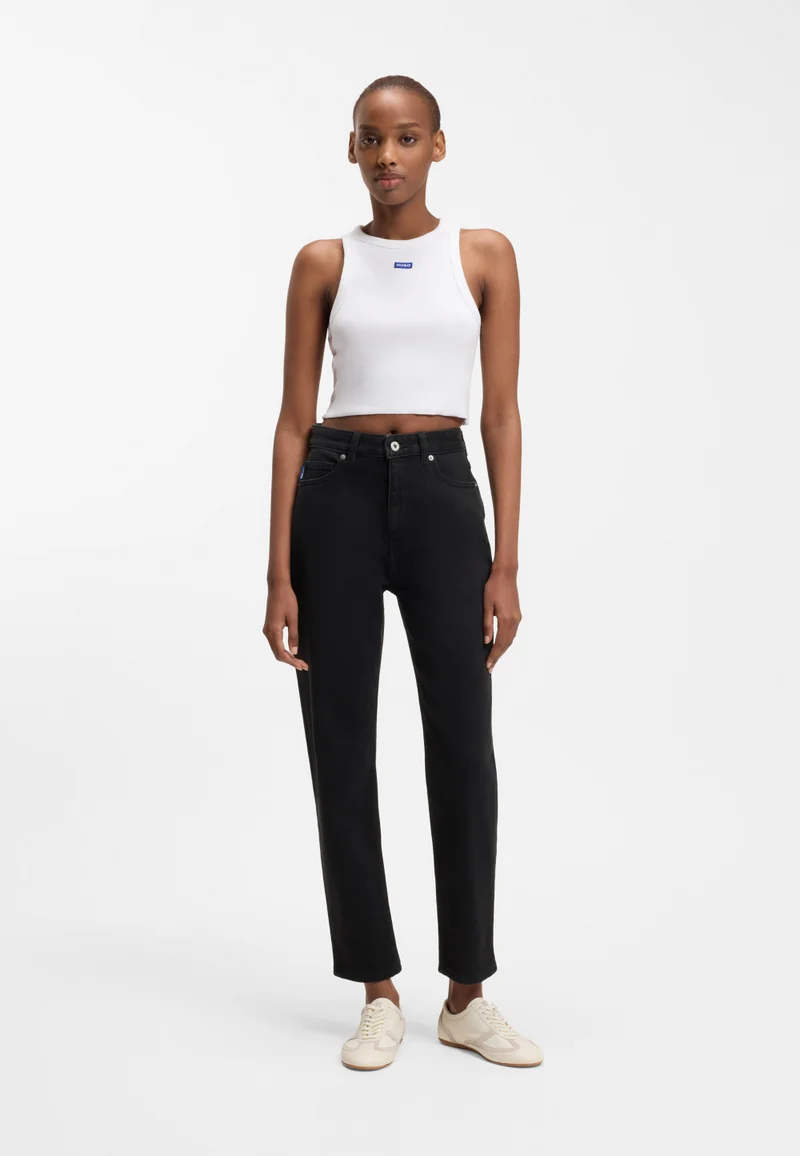 HUGO Black Mom jeans in black stretch denim for Women | Best Price UAE