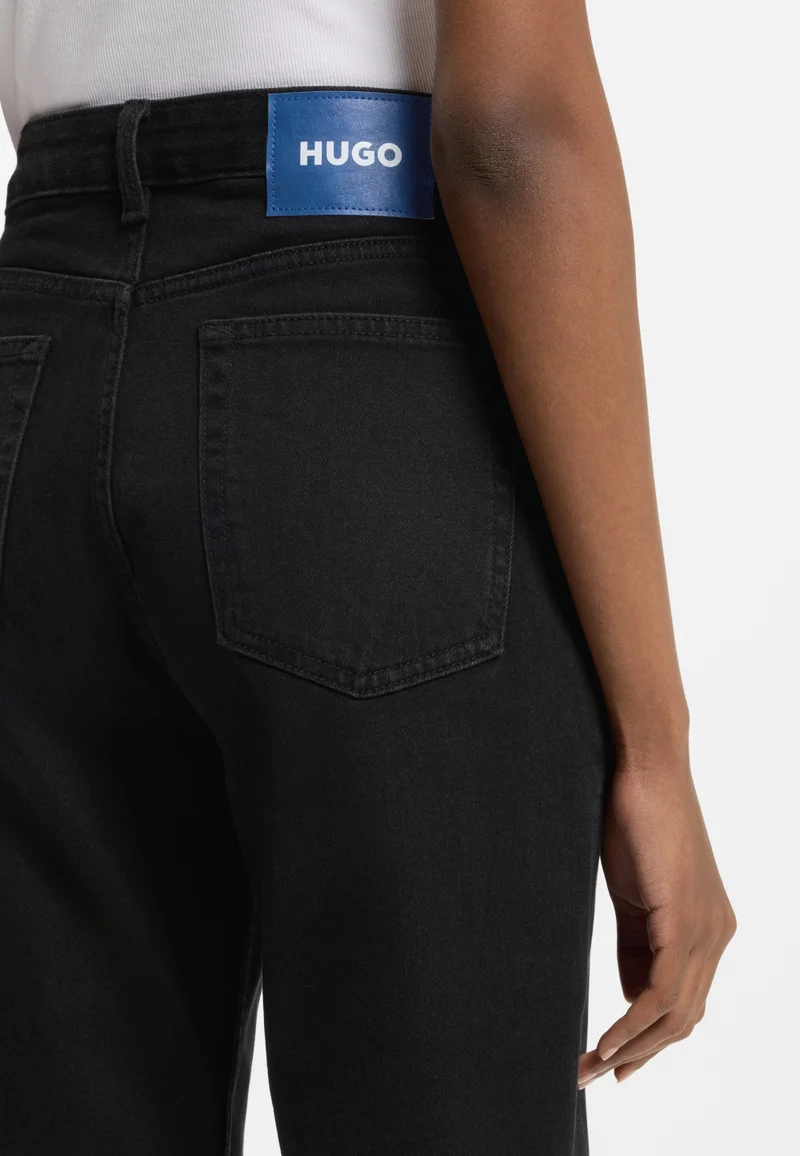 HUGO Black Mom jeans in black stretch denim for Women | Best Price UAE