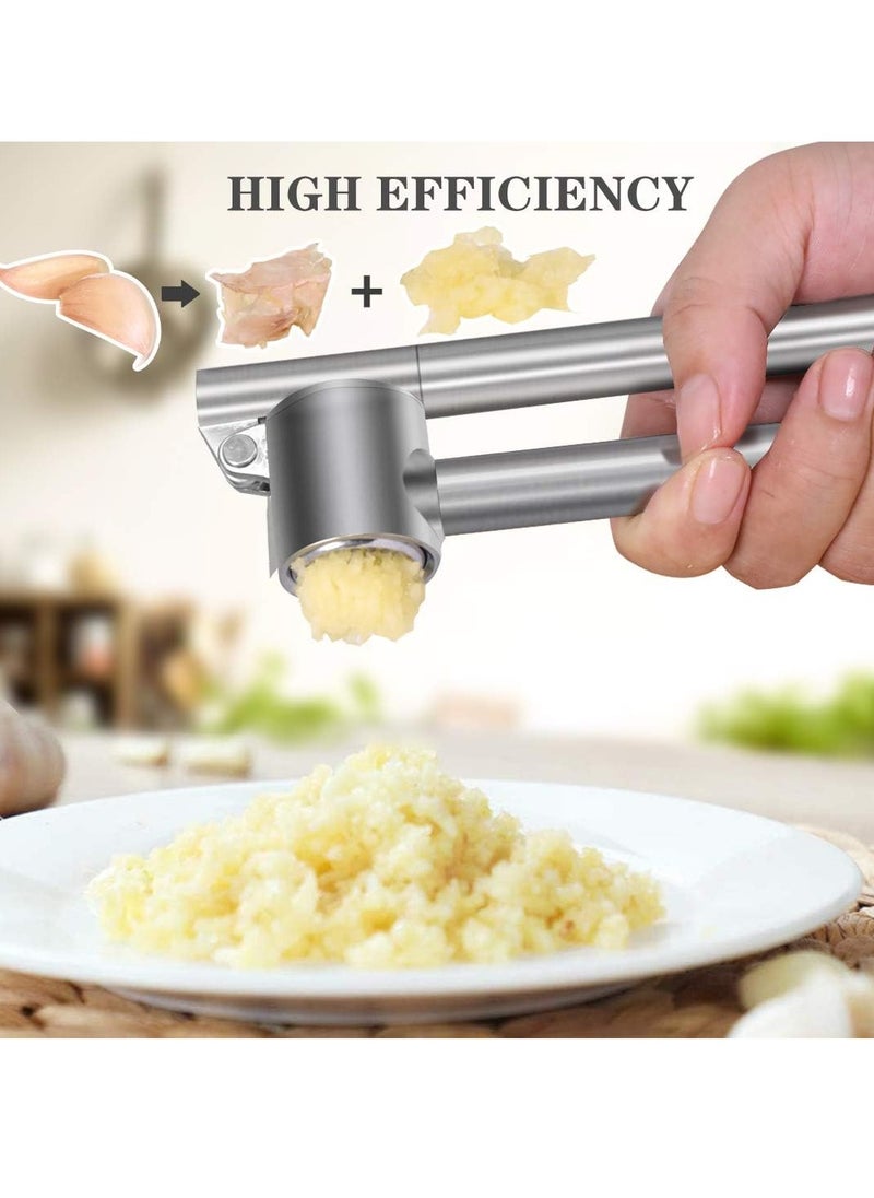 ماركة غير محددة Garlic Press Mincer -304 Stainless Steel Garlic Crusher & Peeler Set Detacble, Heavy-duty Rust Proof Garlic Mincer Design for Extracts المزيد من الثوم لصق كل قرنفل  - Image 2