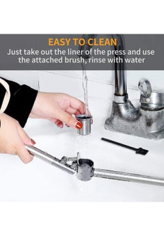 ماركة غير محددة Garlic Press Mincer -304 Stainless Steel Garlic Crusher & Peeler Set Detacble, Heavy-duty Rust Proof Garlic Mincer Design for Extracts المزيد من الثوم لصق كل قرنفل  - Image 4