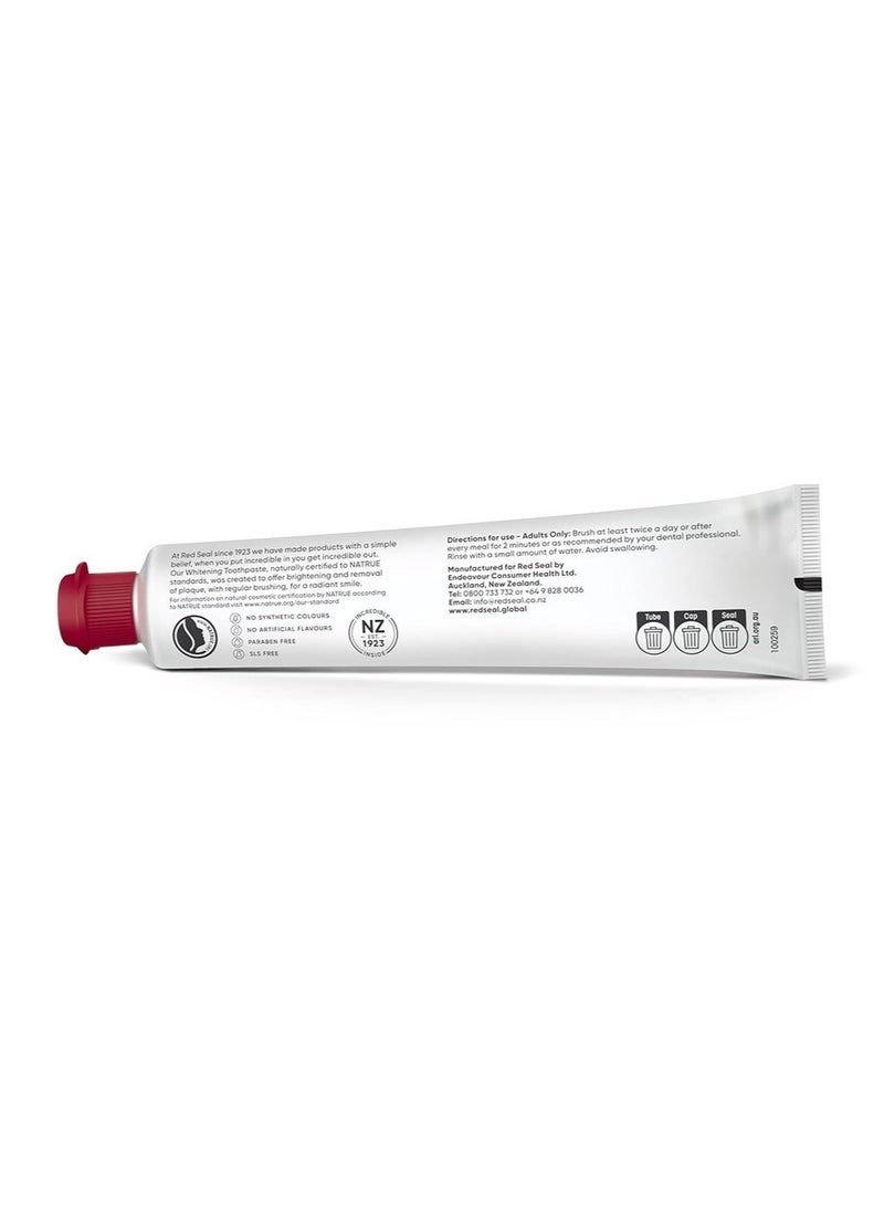Red Seal Whitening Brilliant Mint Toothpaste 100g, Brightening Gel Formula with Sea Salt and Manuka Oil for a Radiant Smile, Herbal and Mineral Freshness, Fluoride Free - Image 3