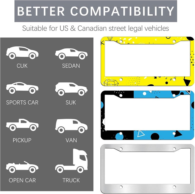 OKBA 10 Pcs Sublimation License Plate Frame Blanks - White Aluminum Car Tag for Custom Designs (12.2x6.3 in) - Image 5