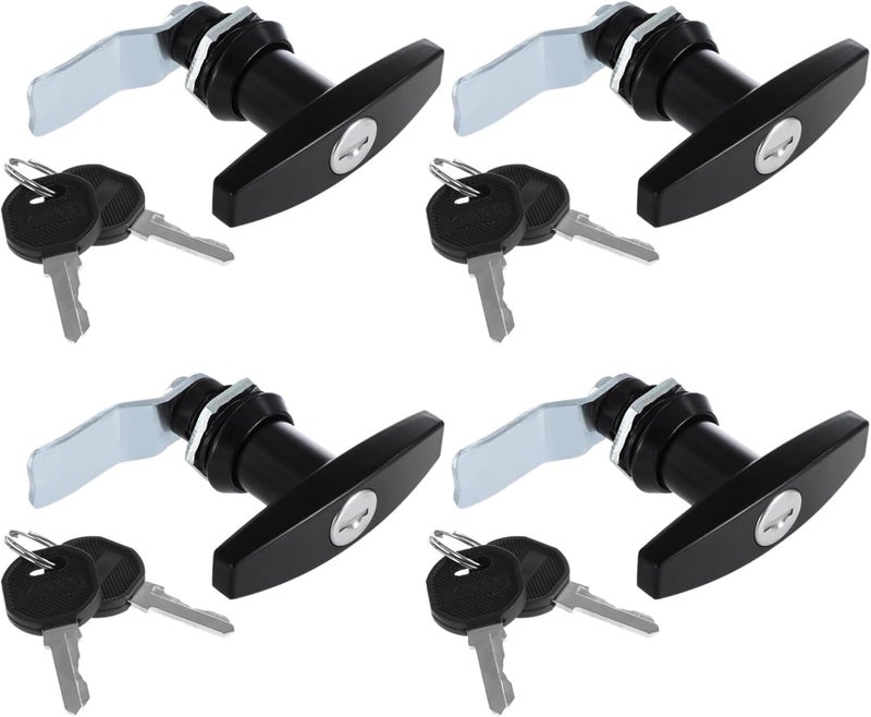 تصميم متعدد الخيارات مجموعة أقفال أدراج تخزين بمقبض T مكونة من 4 قطع مع مفاتيح، للمركبات الترفيهية والشاحنات والمقطورات، تشمل أقفال صناديق البريد خطط شراء ميسورة - Image 3
