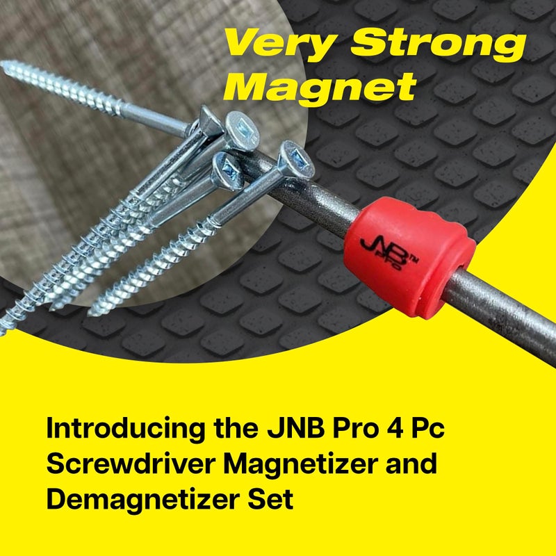 JNB Pro 4 Pcs Screwdriver Head Magnetic Ring - Removable Magnet Hex 1/4 Inch 6.35 mm Universal Magnetic Screw Ring Bit - Magnetizer Ring for Woodworking, Carpentry, Metalworking, DIY Building Projects - Image 2