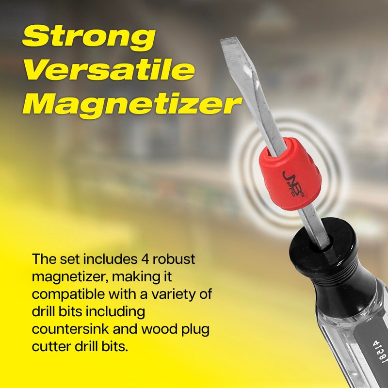 JNB Pro 4 Pcs Screwdriver Head Magnetic Ring - Removable Magnet Hex 1/4 Inch 6.35 mm Universal Magnetic Screw Ring Bit - Magnetizer Ring for Woodworking, Carpentry, Metalworking, DIY Building Projects - Image 3