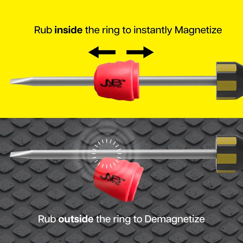 JNB Pro 4 Pcs Screwdriver Head Magnetic Ring - Removable Magnet Hex 1/4 Inch 6.35 mm Universal Magnetic Screw Ring Bit - Magnetizer Ring for Woodworking, Carpentry, Metalworking, DIY Building Projects - Image 5