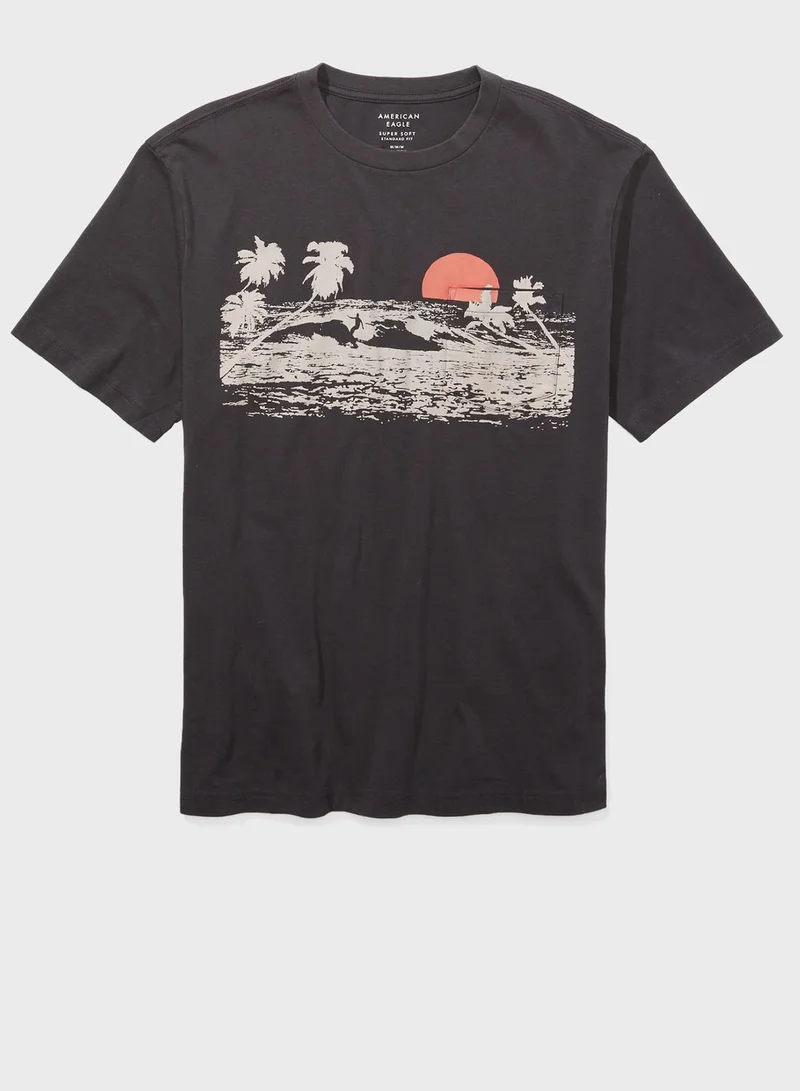 American Eagle Logo Crew Neck T-Shirt