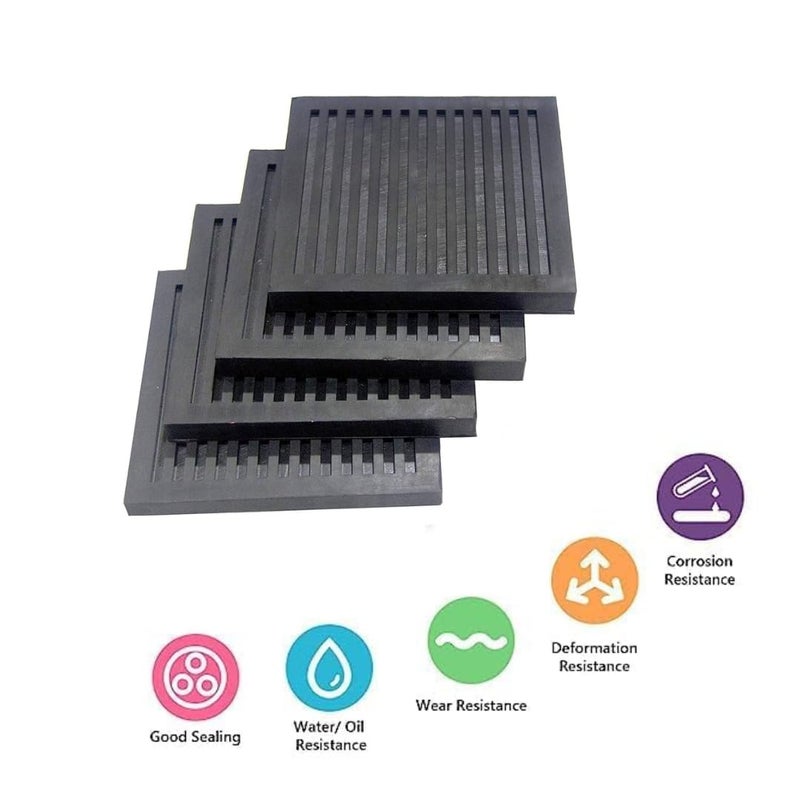 CRAFTSFY Rubber AntiVibration Pads Reduce Noise and Protect Floors 6 inch x 6 inch x 1 inch Thickness Furniture and Washing Machine Pads for Water Pump Base Pads 6X1 INCH 4PC - Image 4