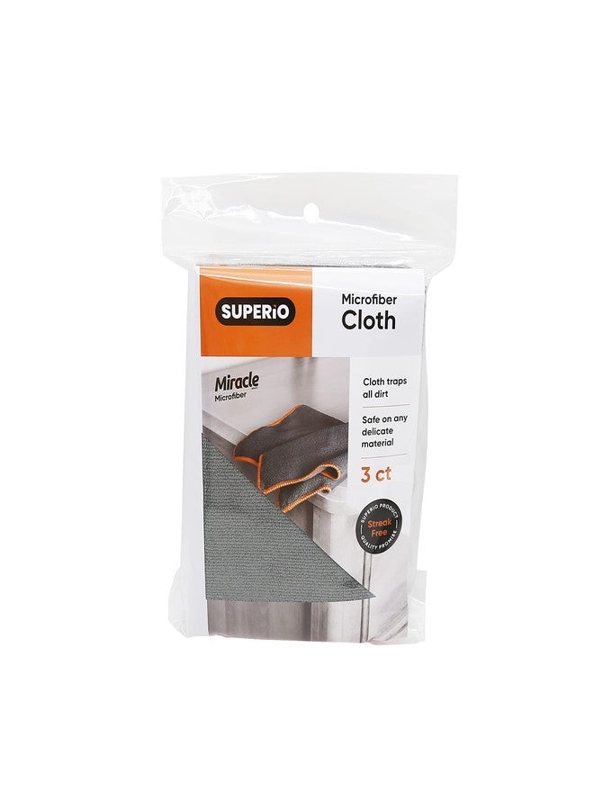 Superio Grey Microfiber Cleaning Cloth for Cars, Kitchen, Bathroom 16x16 Miracle Cloth, Lint Free Rags for Cleaning House, Washable Reusable, No Detergents Needed, Scratch & Streak Free, 12 Pack - Image 3