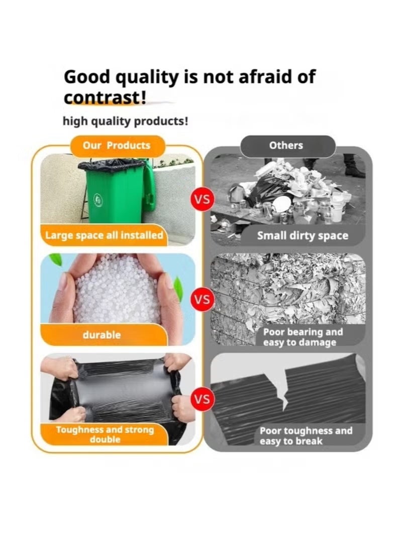 50 Heavy-Duty Black Trash Bags, 27.5“ x 35.4” (70 x 90 cm), Leak-Proof and Puncture-Resistant Thick Trash Bags, Trash Can Liners, Extra Heavy-Duty High-Strength Trash Bags, Leak-Proof and Durable Bags - Image 3