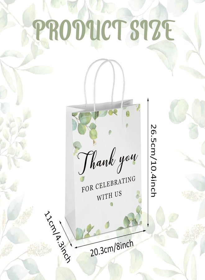 Queekay 30 Pieces Wedding Gift Bags Bulk Thanks for Celebrating with Us Paper Bags with Handles Wedding Favor Bags Welcome Bags for Guests Wedding Birthday Baby Shower Favors Supplies, 8 x 4 x 10 Inch - Image 2