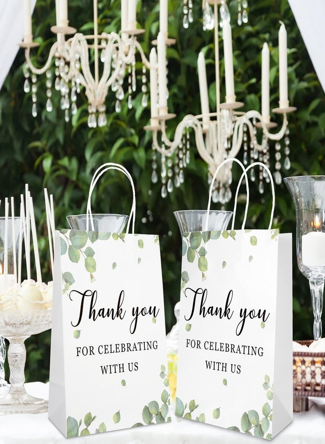 Queekay 30 Pieces Wedding Gift Bags Bulk Thanks for Celebrating with Us Paper Bags with Handles Wedding Favor Bags Welcome Bags for Guests Wedding Birthday Baby Shower Favors Supplies, 8 x 4 x 10 Inch - Image 3
