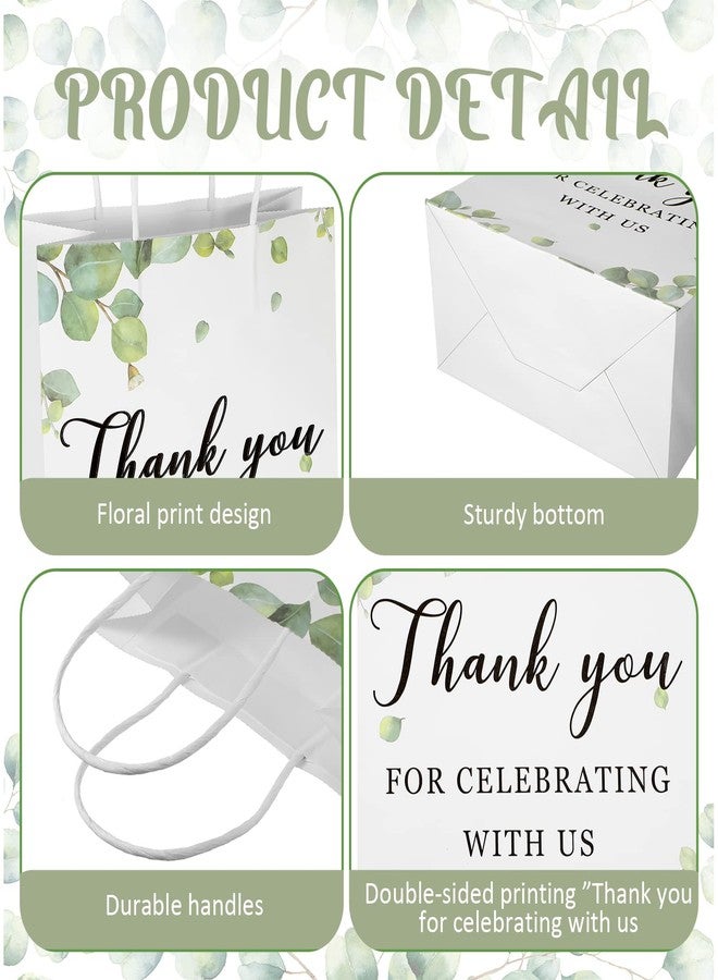 Queekay 30 Pieces Wedding Gift Bags Bulk Thanks for Celebrating with Us Paper Bags with Handles Wedding Favor Bags Welcome Bags for Guests Wedding Birthday Baby Shower Favors Supplies, 8 x 4 x 10 Inch - Image 4