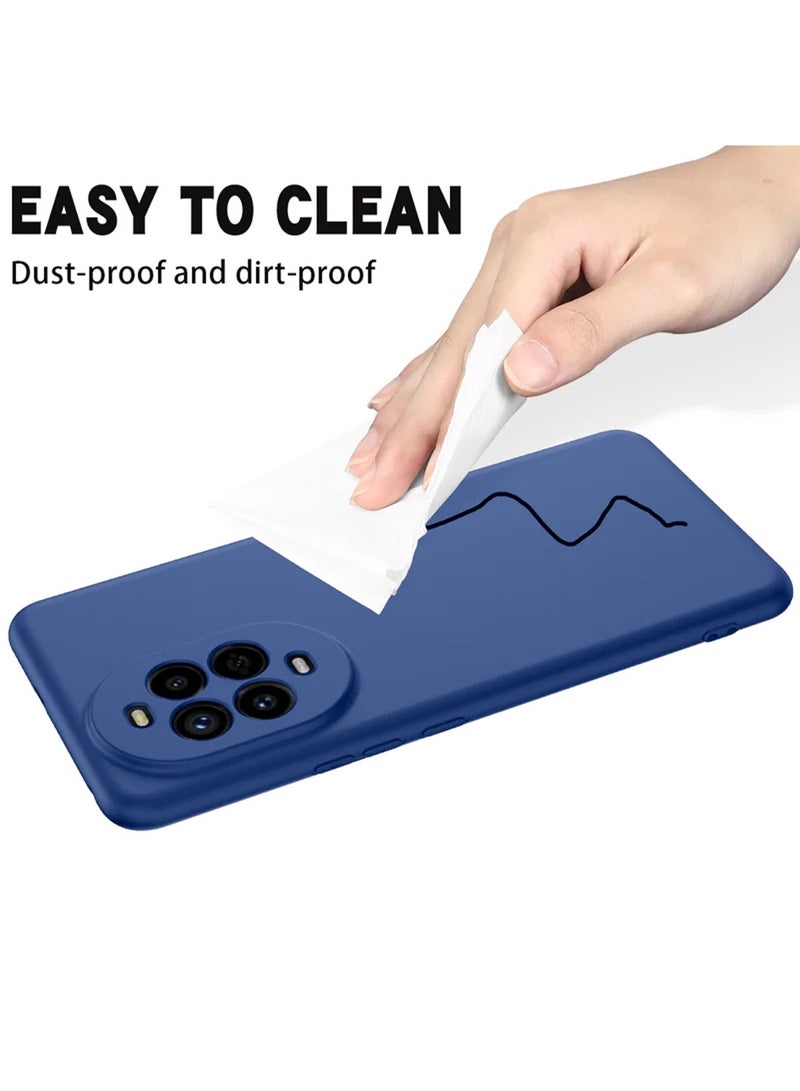 Wtech Huawei nova 13 Pro 5G 2024 Premium Soft Liquid Silicone Case Cover - Navy Blue - Image 3