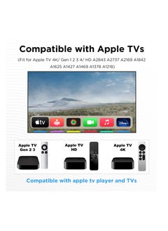 أنمي جهاز تحكم عن بعد عالمي بديل لتلفزيون ابل 4K، ابل تي في بوكس (الجيل الثاني والثالث والرابع)، ابل تي في HD A2843 A2737 A2169 A1842 A1625 A1427 A1469 A1378 A1218، ابيض  - Image 2