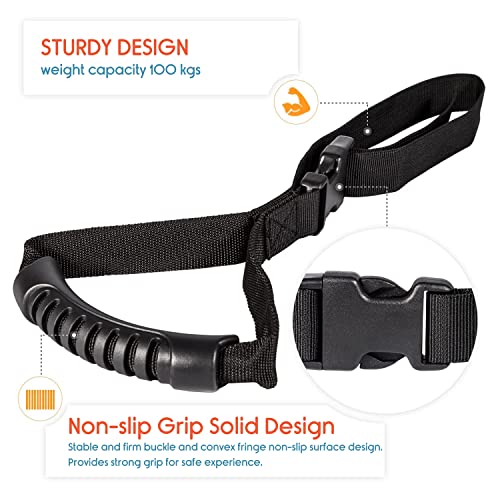 KosmoCare Adjustable Car Assist Support Handle| Standing Aid Safety Handle bar | Vehicle Support Grab Bar | Portable Nylon Grip Handle bar |Car Grab Handle - Black - Image 3