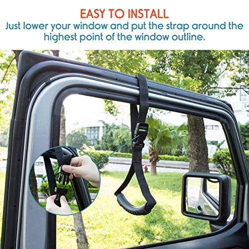 KosmoCare Adjustable Car Assist Support Handle| Standing Aid Safety Handle bar | Vehicle Support Grab Bar | Portable Nylon Grip Handle bar |Car Grab Handle - Black - Image 2